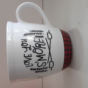 Love You S'More Red Black Buffalo Check 16 oz Mug Coffee Soup